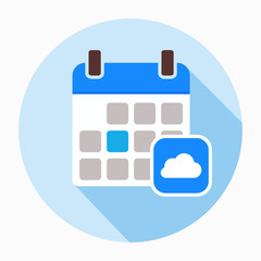 Fototapeta premium Calendar with clouds icon vector.