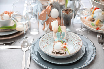 Beautiful festive Easter table setting