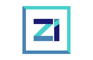 ZI Square Ribbon Letter Logo 