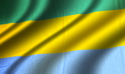 Authentic colorful textile Gabon flag