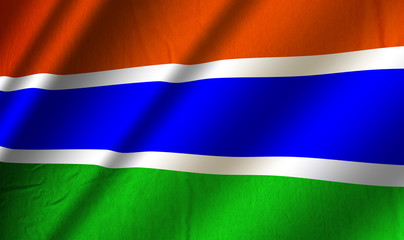 Authentic colorful textile Gambia flag