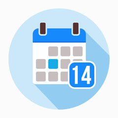 Fototapeta premium Calendar, Fourteenth of December icon vector.