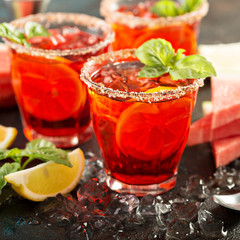 Citrus watermelon and basil margarita