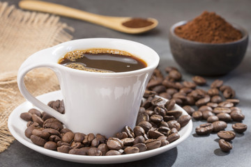 Coffee cup with coffee beans - Coffea