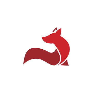Gradient red fox head animal logo template 20541260 Vector Art at Vecteezy