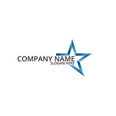 Blue star low poly logo design concept vector