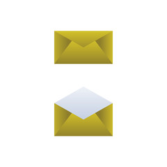 Abstract yellow gradient mail envelope template vector