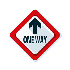 One Way Up Front Arrow sign illustration