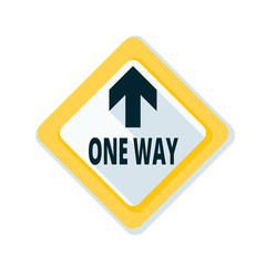 One Way Up Front Arrow sign illustration