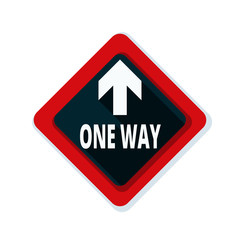 One Way Up Front Arrow sign illustration