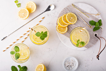 Lemonade with ice and mint