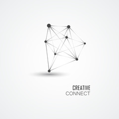 Connect network background with dots and lines