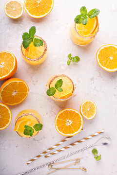 Orange and lemon margarita cocktail