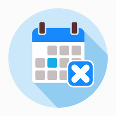 Fototapeta premium Reject calendar day icon vector.
