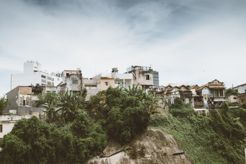 Fototapeta na wymiar Favela, shanty town in the downtown district of Rio de Janeiro,