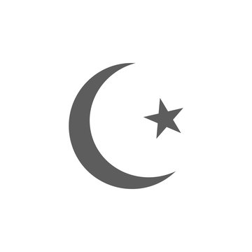 crescent moon and star icon. Elements of religious signs icon for concept and web apps. Illustration  icon for website design and development, app development. Premium icon
