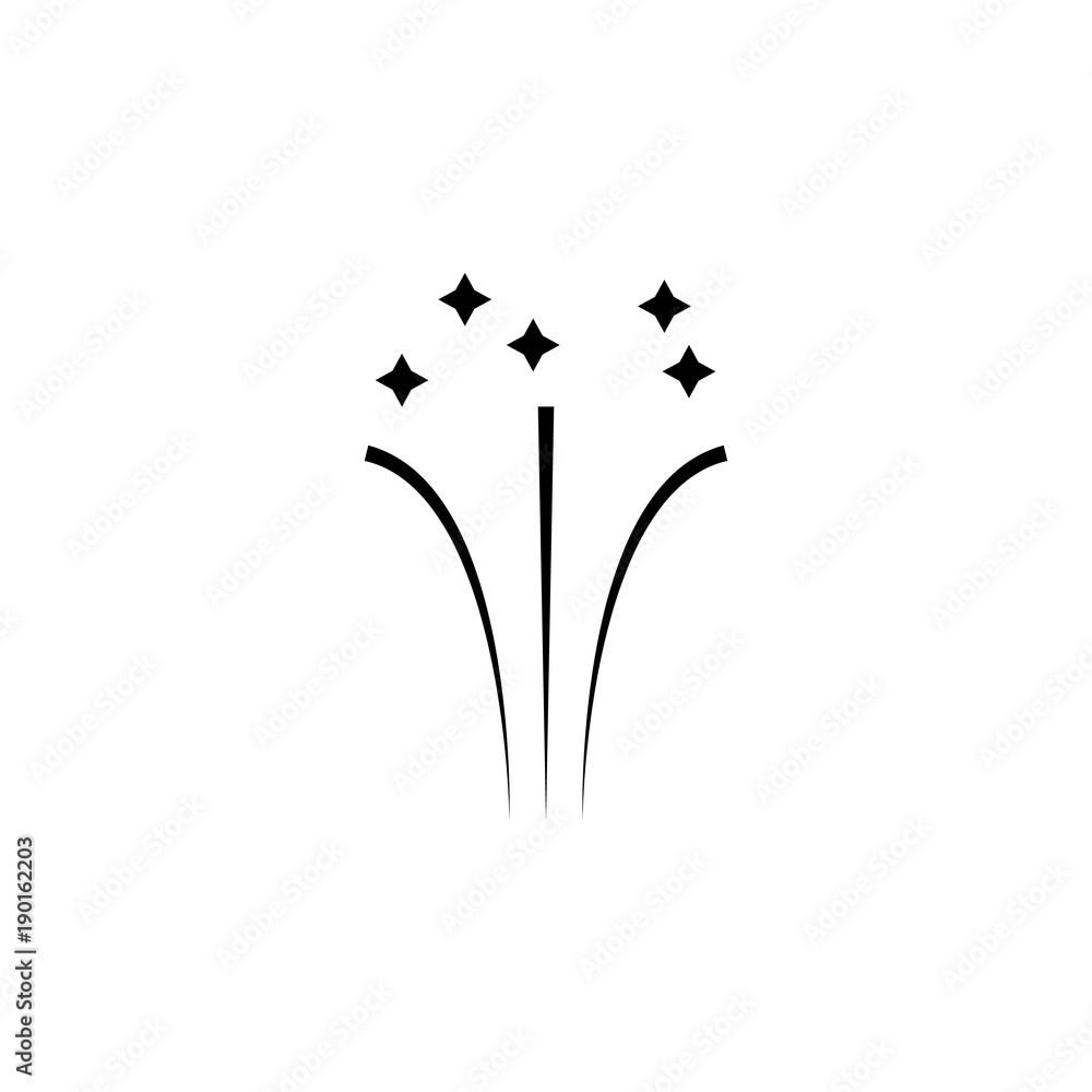 Poster firework icon. elements amusement park concept and web apps. icon for website design and development