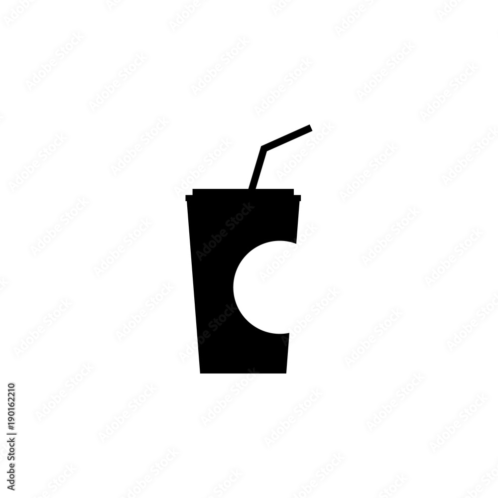 Poster drink in a glass with a straw icon. elements amusement park concept and web apps. icon for website d