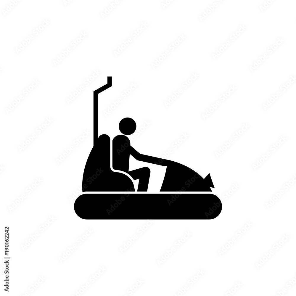 Poster bumper cars icon. elements amusement park concept and web apps. icon for website design and developm