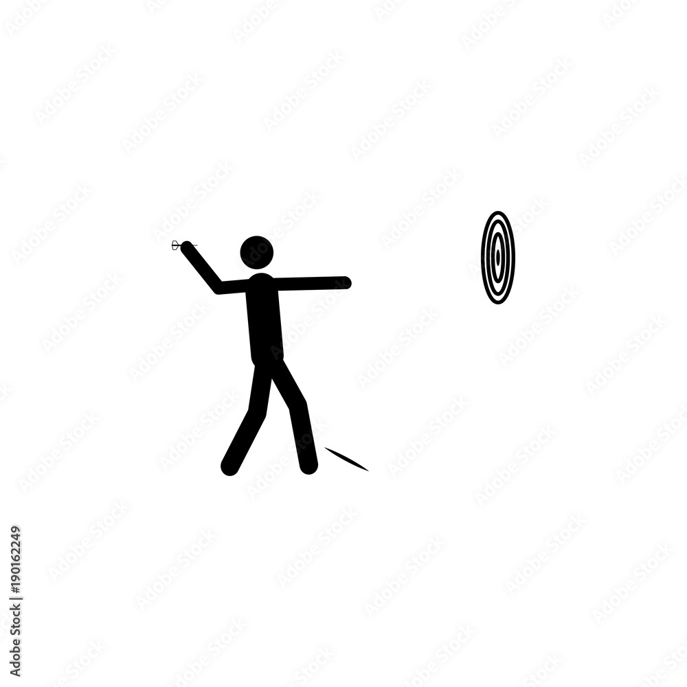 Poster darts game icon. elements amusement park concept and web apps. icon for website design and developme