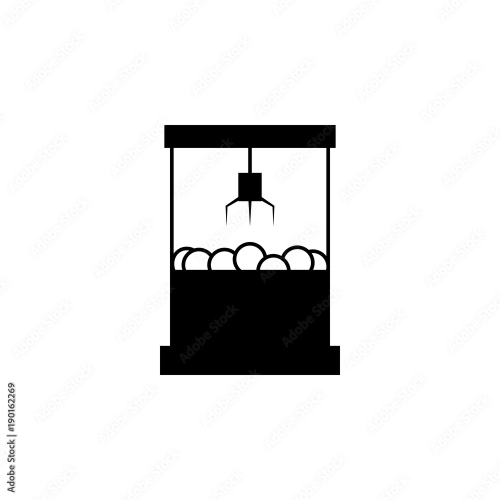 Poster claw machine game icon. elements amusement park concept and web apps. icon for website design and de