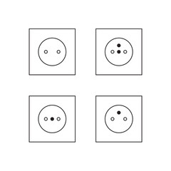 electric outlet icons- vector illustration