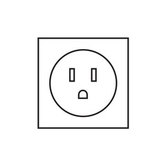 electric socket US icon- vector illustration