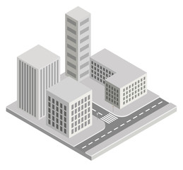 BUILDINGS, CITY ISOMETRIC ILLUSTRATION VECTOR