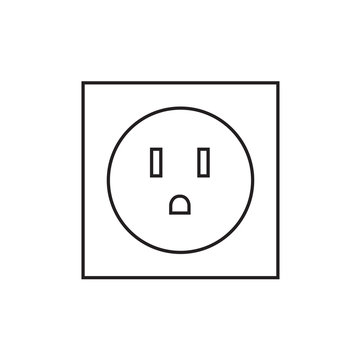 electric socket US icon- vector illustration