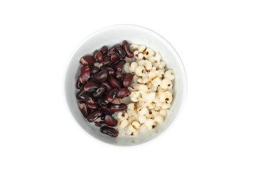 Isolate of Black bean and Pivot in sweet coconut cream topped coconut milk.