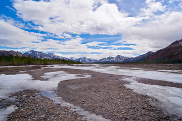 Scenic View of Alaska in the Spring
