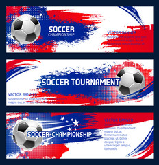 Naklejka premium Vector soccer match championship banners