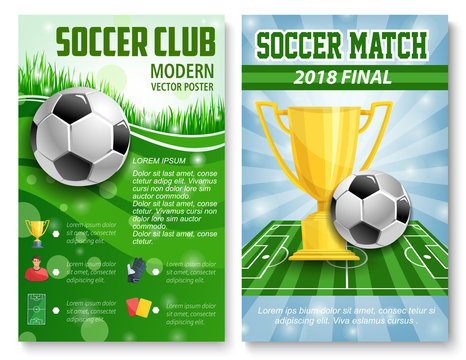 Vector posters of football soccer cup match