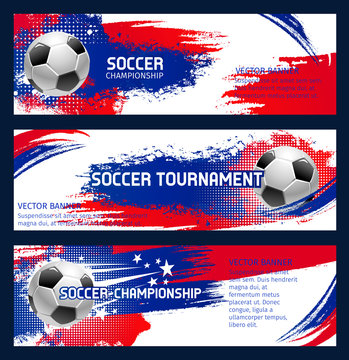 Vector soccer match championship banners