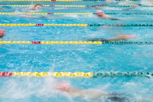 Swimming Competition at Indoor Pool