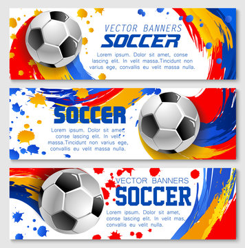 Vector soccer team football championship banners