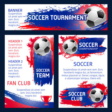 Vector soccer team football championship posters