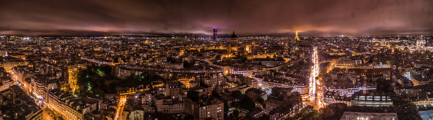 Panorama of Paris at night - Powered by Adobe
