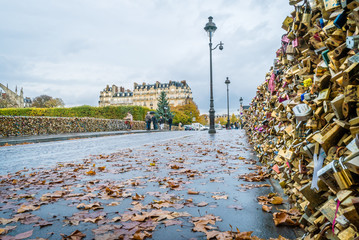 Love padlocks on Pont des Arts in Paris