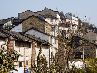 Fototapeta na wymiar Beautiful villages on the ridge of mountain, Mulihong village is famouse in Huangshan Scenic Spot.