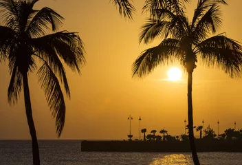 Poster Stunning Sunset in Arrecife in Lanzarote © chrisdorney