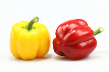 Fresh pepper vegetables isolated on white background