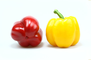 Fresh pepper vegetables isolated on white background
