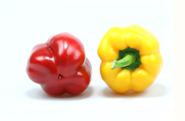 Fresh pepper vegetables isolated on white background