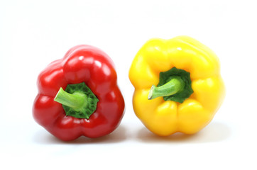 Fresh pepper vegetables isolated on white background