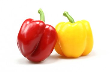 Fresh pepper vegetables isolated on white background