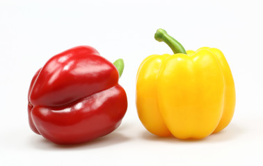 Fresh pepper vegetables isolated on white background