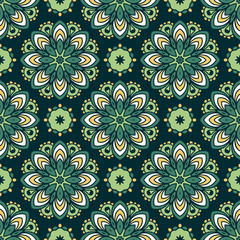 Abstract stylized floral seamless pattern. Hand drawn vector illustration