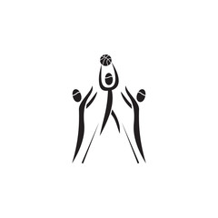 fight for the ball basketball icon. Element of figures of sportsman icon. Premium quality graphic design icon. Signs, symbols collection icon for websites, web design, mobile app