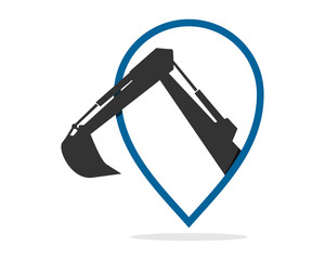 excavator marker excavation heavy machinery builder image vector icon logo